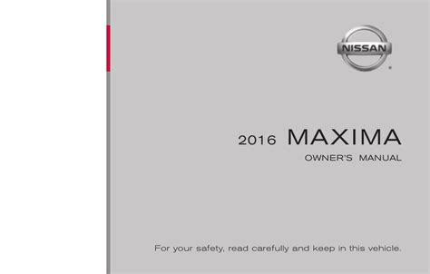 2016 Nissan Maxima Owner Manual Manual and Wiring Diagram